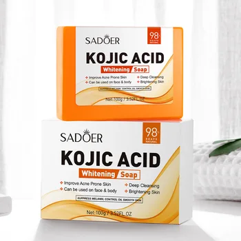 SADOER Kojic Acid Facial Soap Face Wash Foam Facial Cleanser Moisturizing Hydrating Oil…