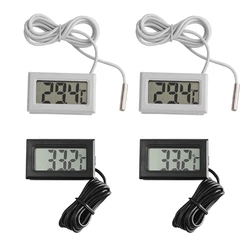 Mini LCD Digital Thermometer with Waterproof Probe Indoor Outdoor Convenient Temperature Sensor for Fish Tank Fridge Aquarium