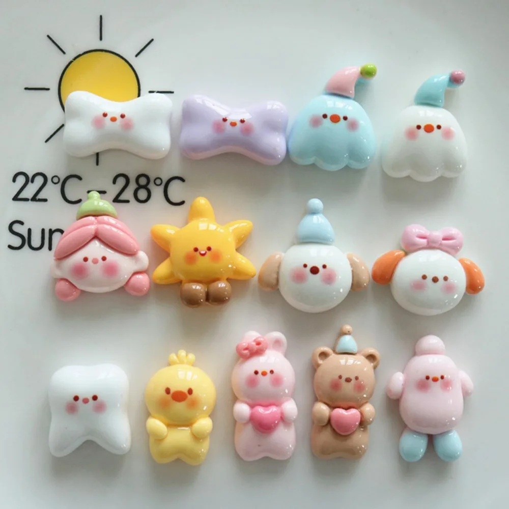 10pcs Cute Cartoon Kawaii bear teeth Flat Back Resin DIY Scrapbooking Cabochons Decoration Accessories