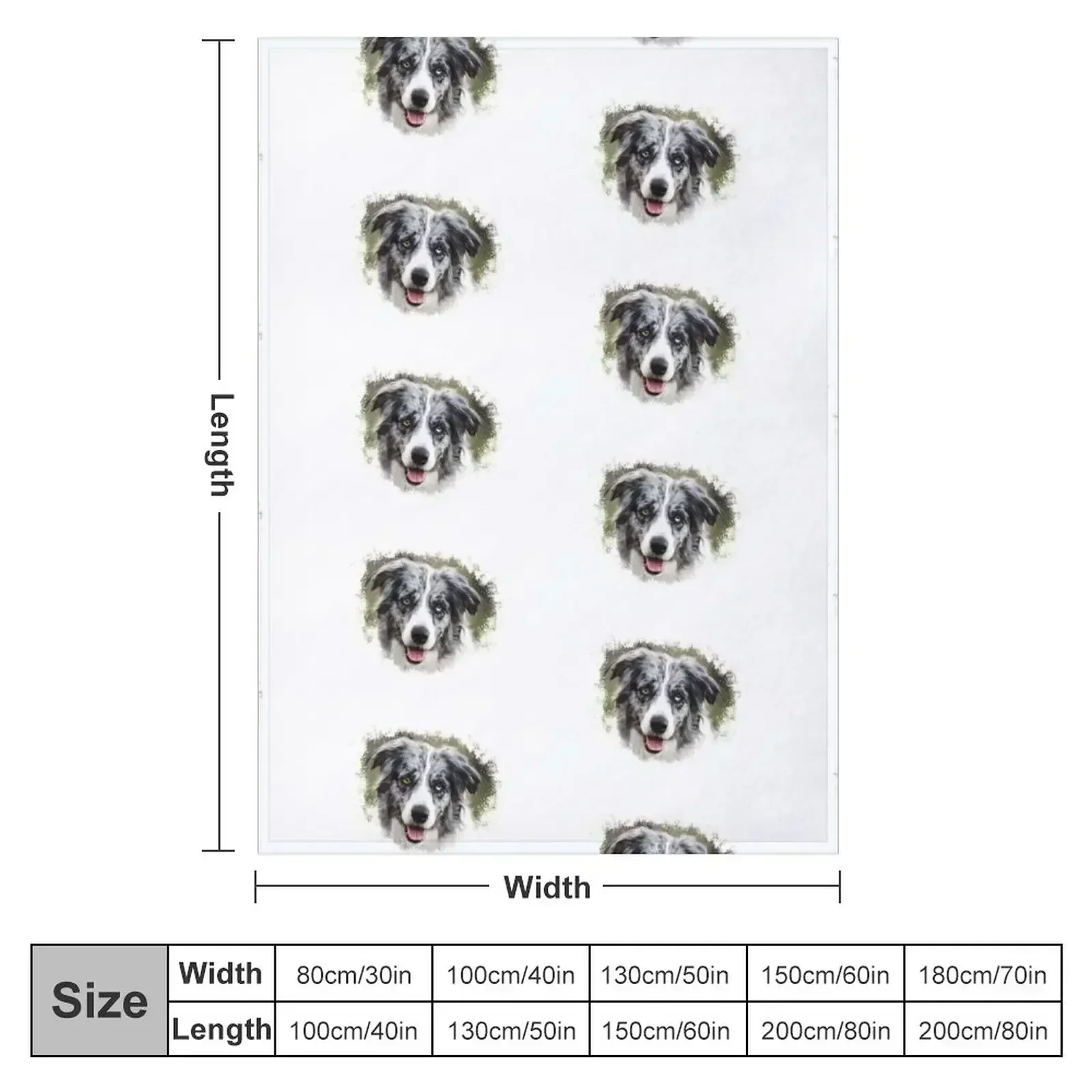 Blue Merle Border Collie! Throw Blanket couch cozy soft plush fuzzy picnic outdoor blanket