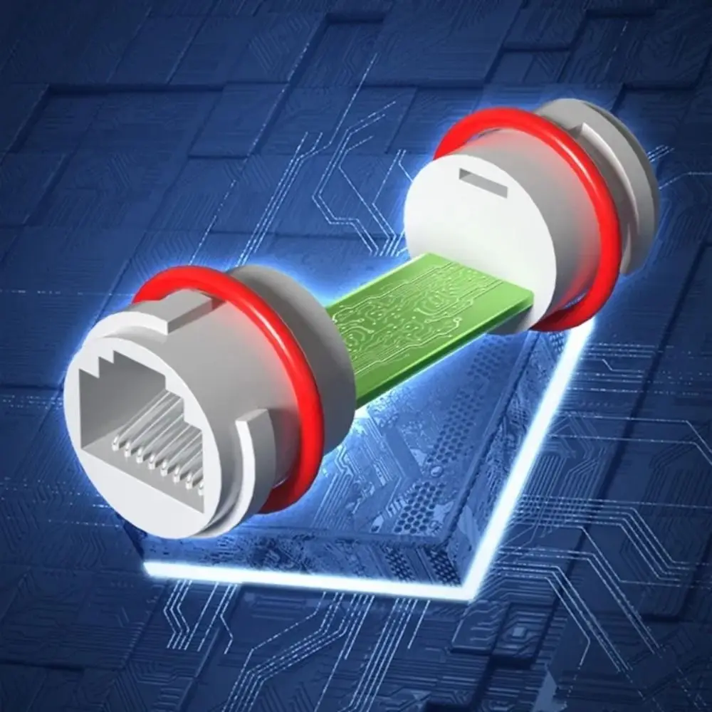 Double Head RJ45 Docking Connector Adapter Female Dustproof Ethernet Network Straight-through Waterproof IP67 Header
