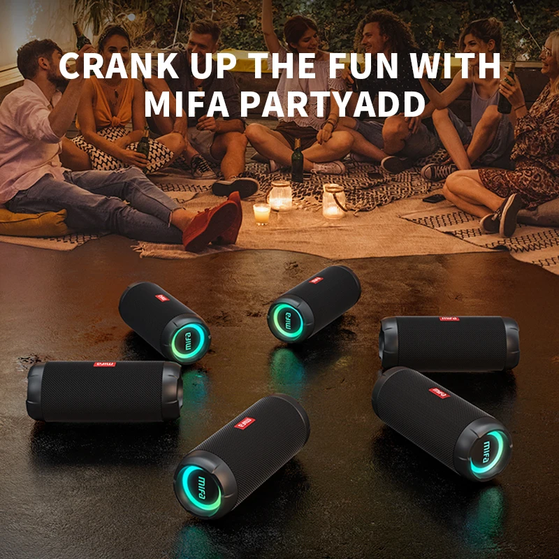Mifa WildRod ลำโพงบลูทูธไร้สายกลางแจ้งลำโพงบลูทูธ5.3สตรีมมิ่ง,IP67กันน้ำและกันฝุ่น