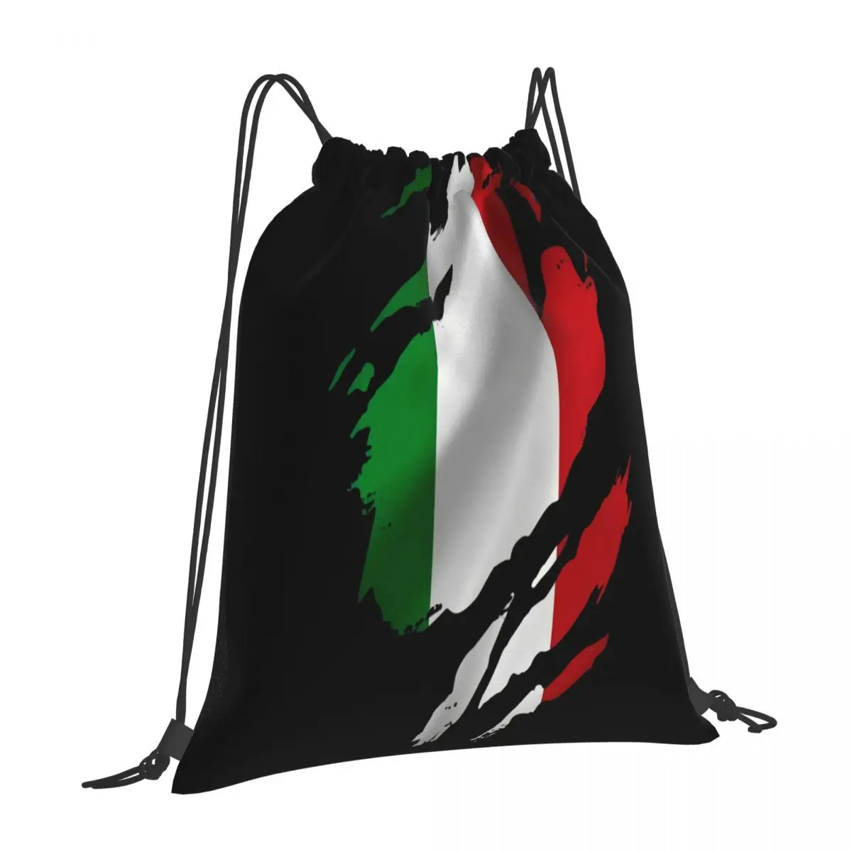 

Torn Italy Flag Mens Italian Rome Country National Drawstring Bag Backpack kids bag sports bag anime backpack custom bag with