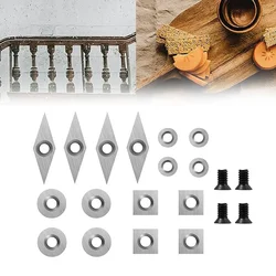 20pcs Tungsten Carbide Cutters Inserts Set For Wood Lathe Turning Tools Lathe Tools For Wood Woodworking Tools Turning Tools