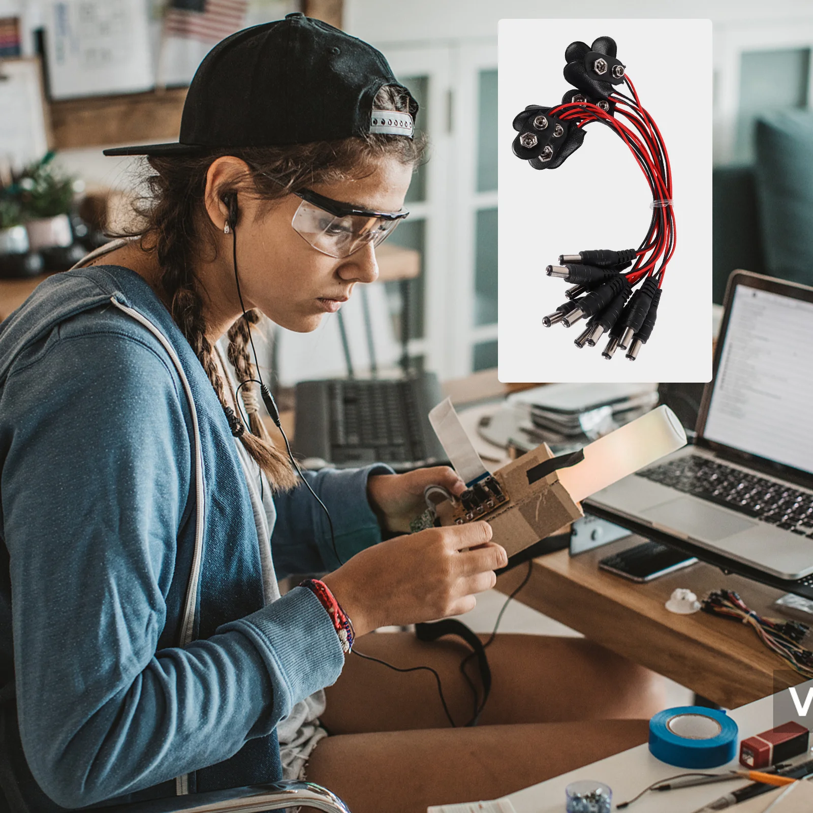 10 قطعة 9 فولت المفاجئة موصلات 9 فولت كليب خط اتصال الطاقة استبدال كتل طرفية دائمة للاستخدام التجريبي #5