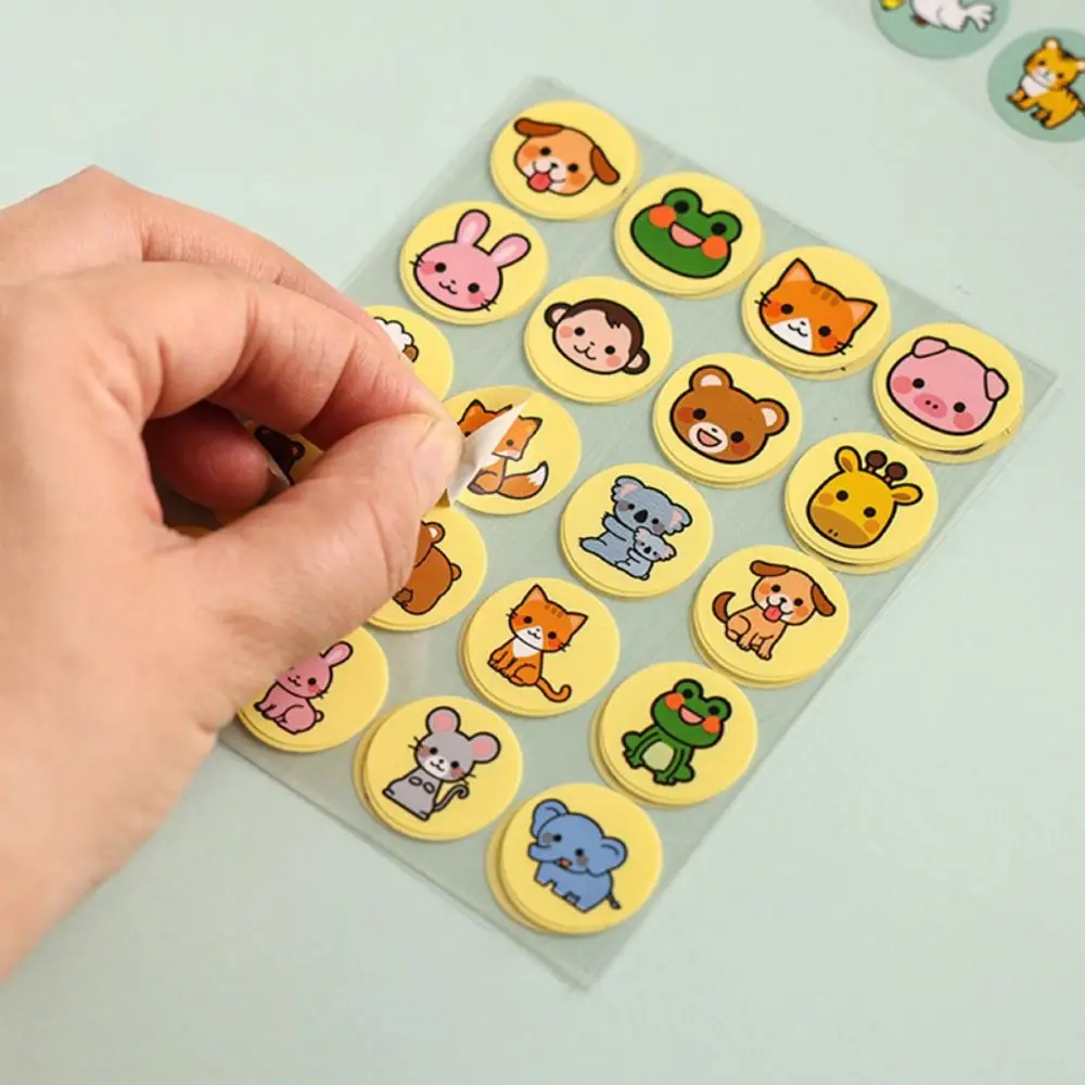 5 sheets/bag Cute Cartoon Animal Sticker Round Bear Sealing Decoration Supplies Thank You Stickers Waterproof