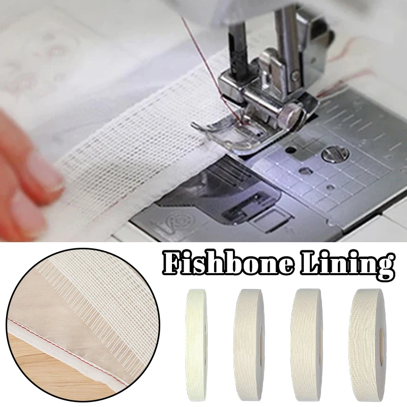 10M/Roll Fishbone Crimping Lining 2.5/3/3.5/3.8cm Width Diy Sewing Clothing Hem Accessories For Skirts Wedding Dresses Hemming