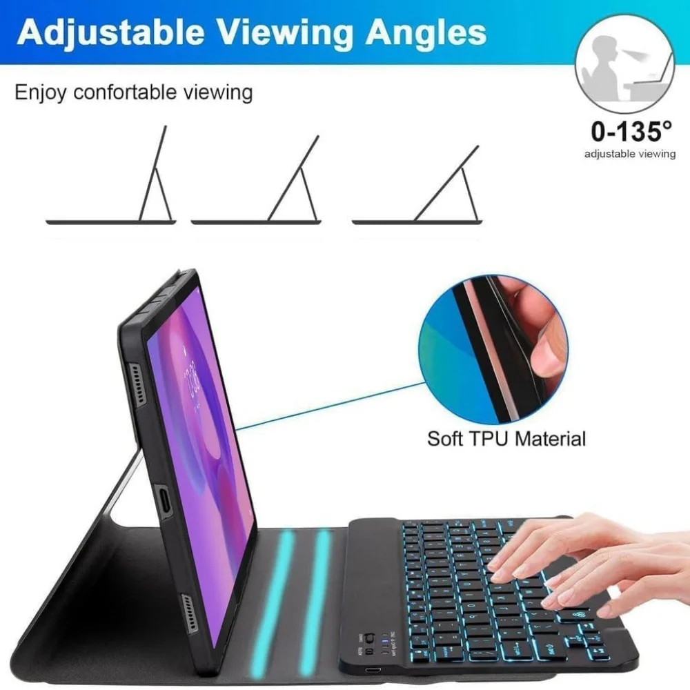 Keyboard Case for Lenovo Idea Tab 11 Inch 2025 Tab M11 11 inch 2024 LED Bluetooth 2.4G Mouse Backlight Detachable Teclado Cover