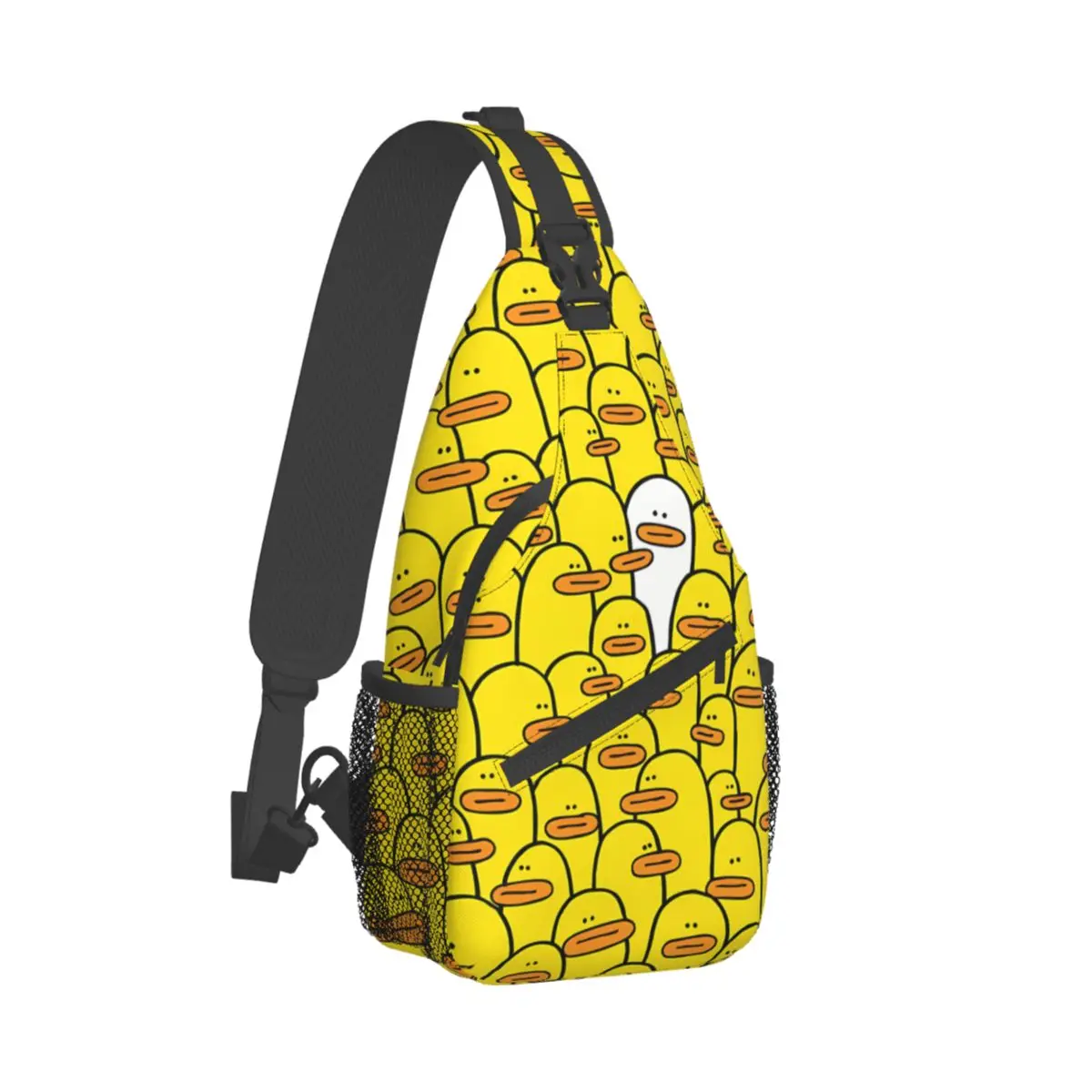 Funny Yellow Duck Emoticon Crossbody Bag Sports Funny Yellow Duck Chest Bag Unisex Women Man Fashion Shoulder Backpacks Travel