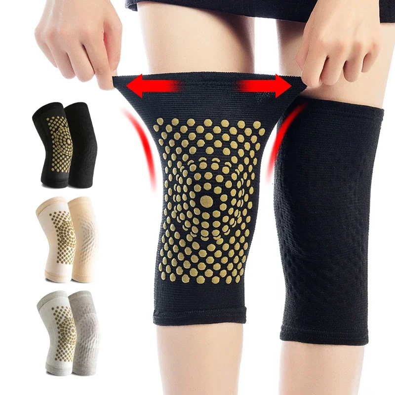 2pcs Self Heating Knee Pads Relieve Pain Improve Blood Circulation Breathable Warm Wormwood Knee Pad Knee Massager Leg Fot Warme