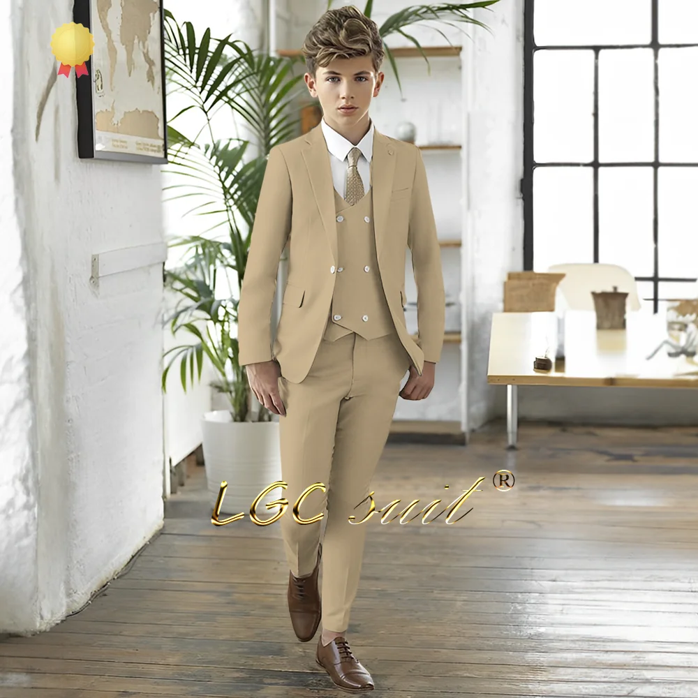 

New boys wedding 3-piece suit (jacket, vest and trousers) suitable for wedding parties, event celebrations, customized suits