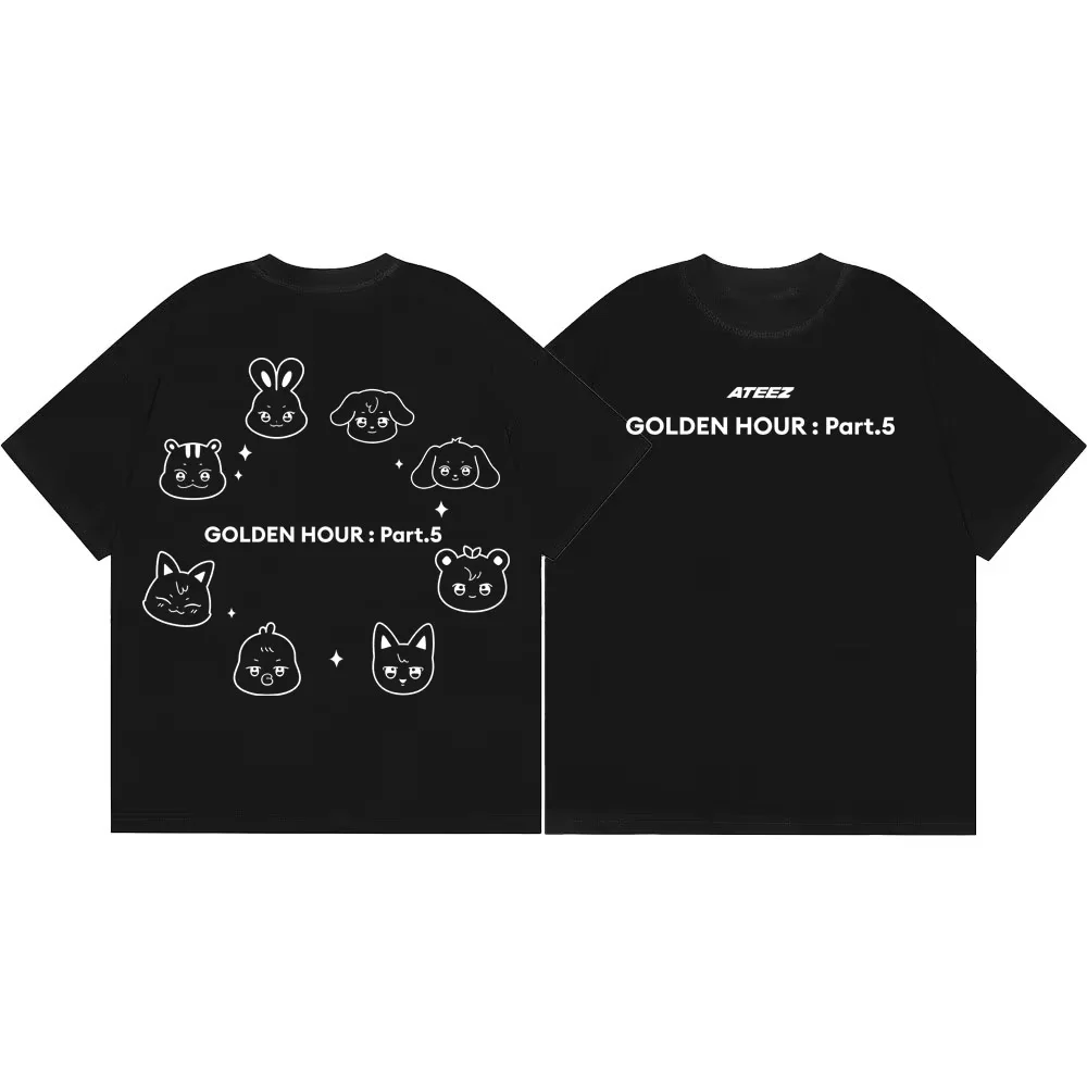 2026 New Kpop Ateez Graphic T-shirt Unisex Hip Hop Streetwear Fashion Short Sleeve Tee