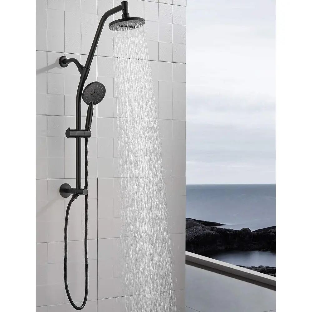 Oil Rubbed Bronze Shower Combo: High-Pressure Handheld & Adjustable Brass Column