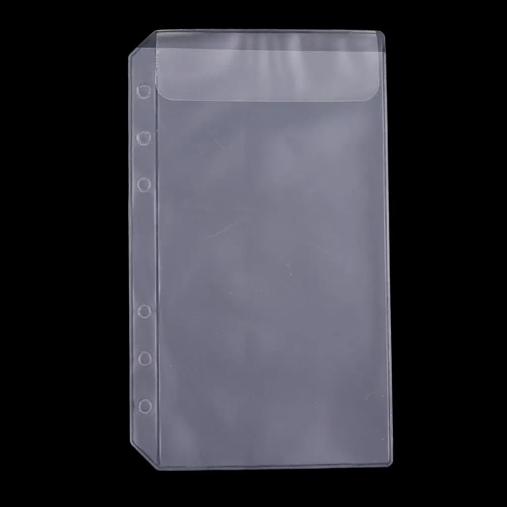 10x Binder PVC Transparent 5 A6 Hole Loose Leaf Document Files