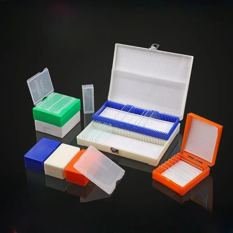 Microscope Slide Box Biological Pathology Slides Bio Slice Slots Storage Box Rectangular Microscope Glass Specimen Holder