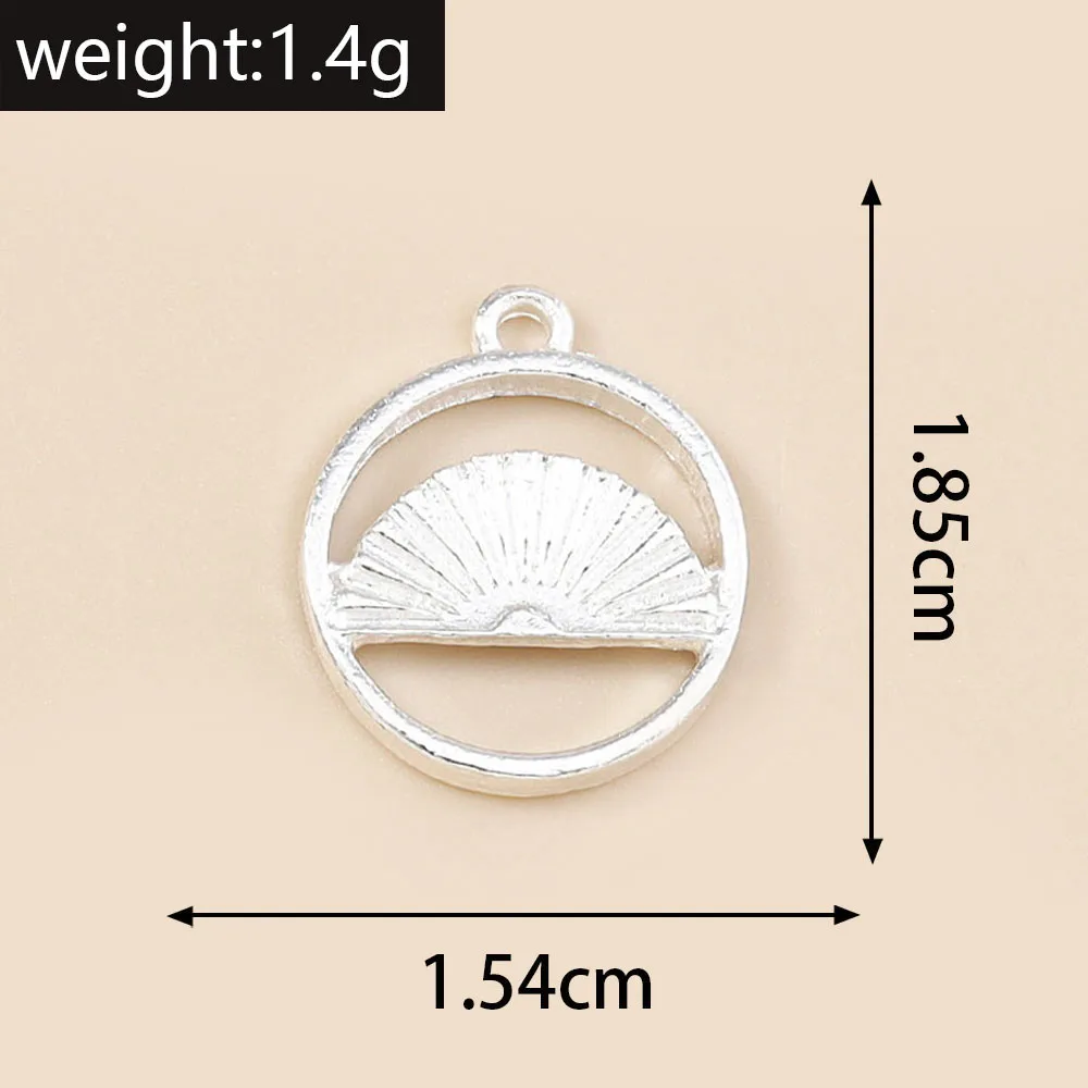 Leslie 10 Stück Gold-Silberfarbene Metall-Anhänger mit griechischen Sonnen- und Mondmotiven, Legierungs-Charms für DIY-Schmuckherstellung, Halsketten, Armbänder, handgemachtes Kunsthandwerk – Detail 15