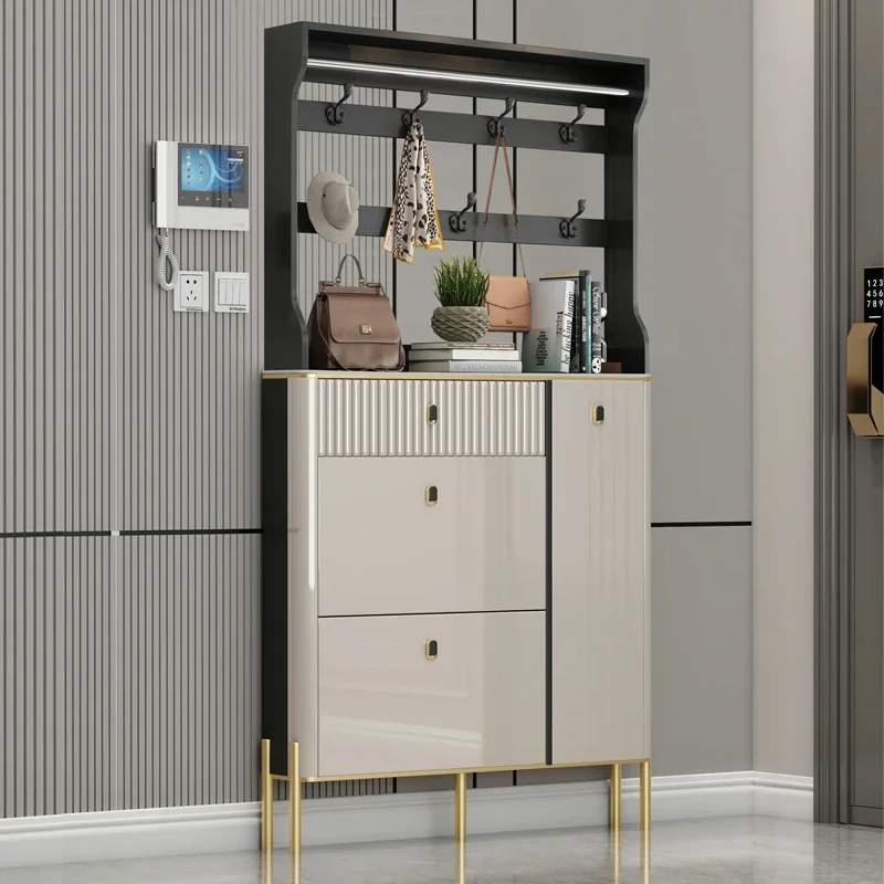 

-Organizer Designer Shoe Stand Storage Luxury Living Room Designer Shoe Stand Multi Layer Minimalism Zapatera Home Furniture