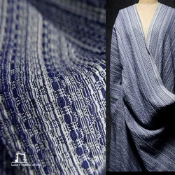 Blue and white stripes, gradient concave and convex, retro distressed jacquard texture, wash denim fabric, DIY designer fabric