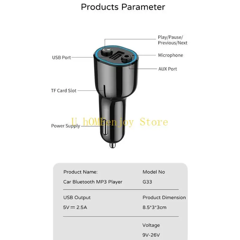 

B0KF Modulator USB Fast Car HandsFree Call Car Radio Mp3 Player Player