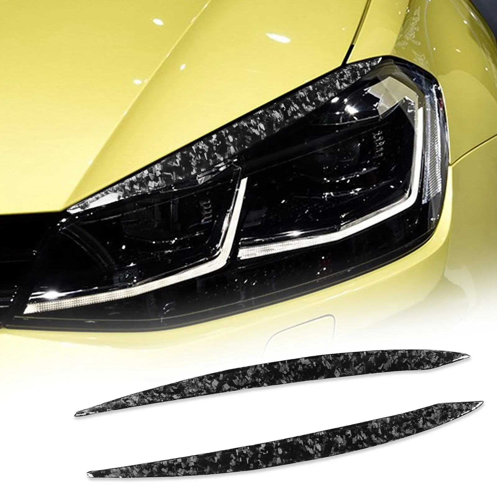 

Forged Carbon Fiber Headlight Eyelid Eyebrow Covers For VW Golf 7 GTI MK7 VII