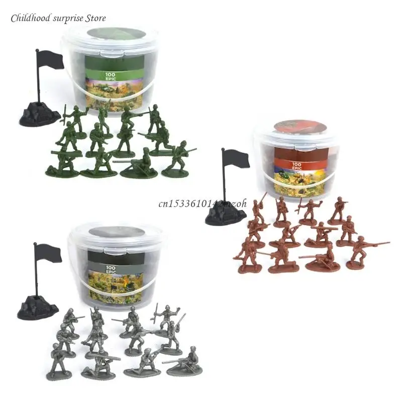 100PCS Mini Military Soldiers Figures Models Playset Toddler Men Kids Toy Figures Gift Accessories Children Toy Dropship