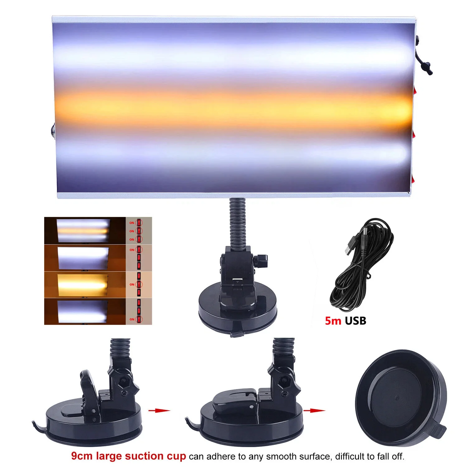 Professional Dent Repair Tool LED Light Super PDR Dent Repair Auxiliary Tool Line Board Light Dent Reflector Car Dent Detection