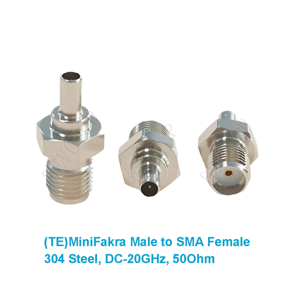BEVOTOPTE Type Mini FAKRA Male to SMA Female Adapter 304 Steel VSWR≤ 1.2 DC-20GH 50Ohm High Frequency Connector High Quality