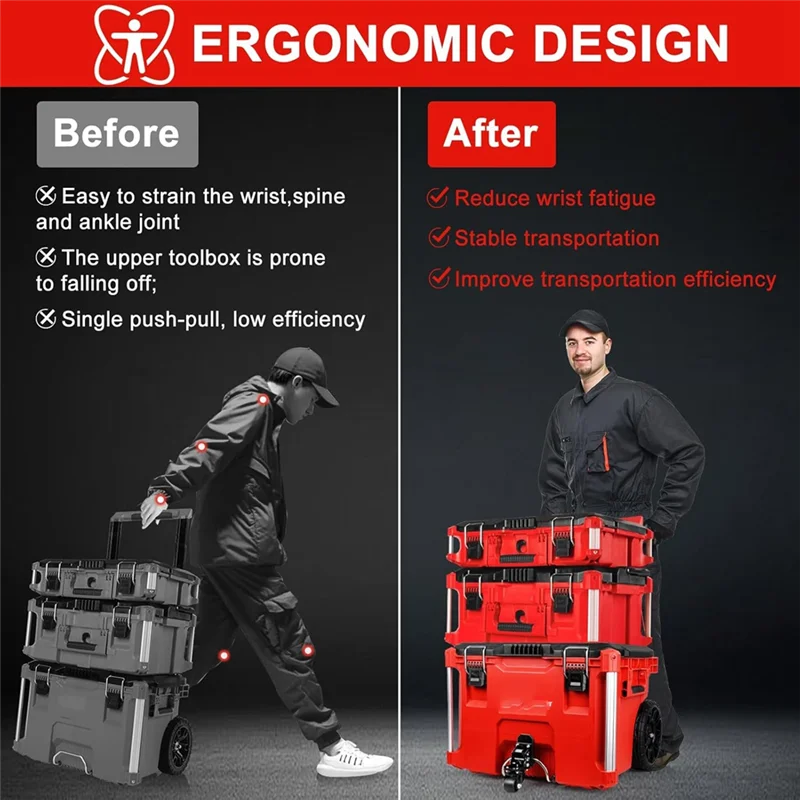 Zestaw składanych kółek A96I, pogrubiona stalowa konstrukcja, przednie koła do skrzyni narzędziowej na kółkach.