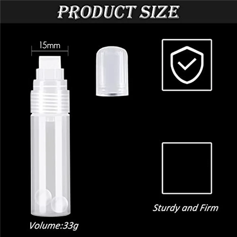 ABDJ-50 Confezione Pennarelli per vernice acrilica ricaricabili 15 mm Pennarelli acrilici vuoti Pennarelli per vernice bianca trasparente per pittura su roccia Legno