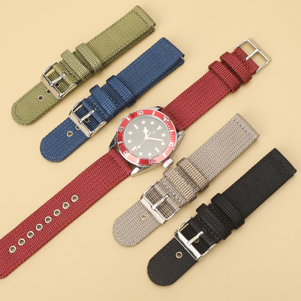 Für Seiko Segeltucharmband 18 mm, 20 mm, 22 mm, 24 mm, Nylon-Uhrenarmband, Militär, Sport, bequemes Armband für Omega-Armband