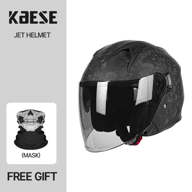 

Мотоциклетный шлем 3/4 из кованого углеродного волокна с уникальным мраморным узором и оптимацией веса. Удобная внутренняя подкладка для взрослых.