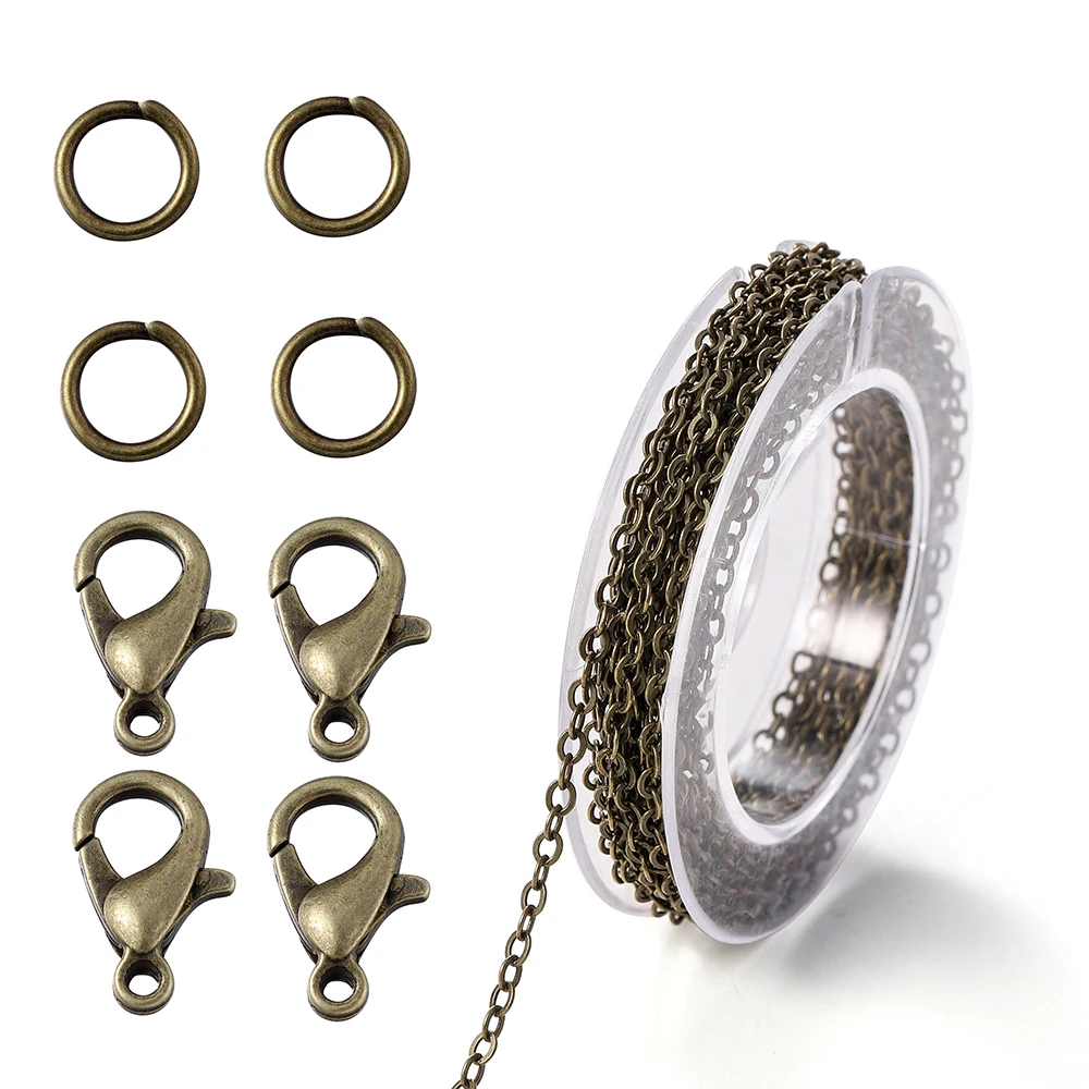 3 Meter Legierung Bulk Link Kette mit Biegeringen Karabinerverschlüssen Halskette Ketten für DIY Schmuckherstellung Zubehör Halsketten Zubehör