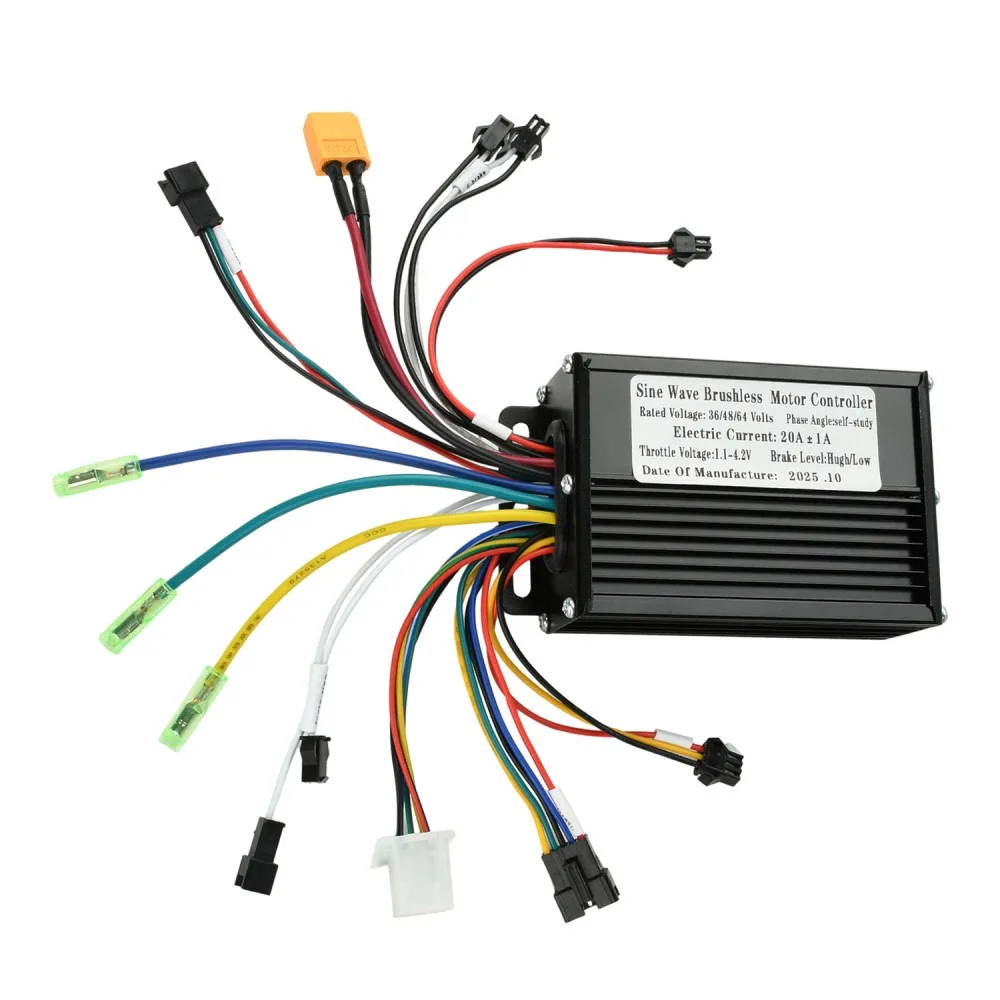 20A 36V 48V DC Motor Brushless Motor Controller  Electric Bike Sine Wave DC Electric Motor Controller for 350W-500W Motor
