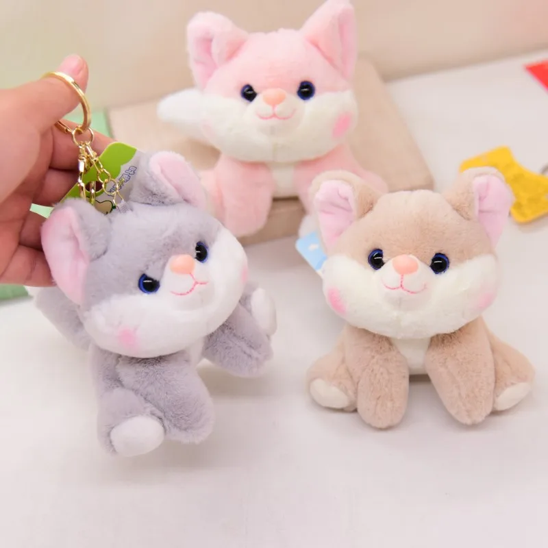 new Cute  so darling sitting fat  fox pendant lifelike fashione Keychain soft funny decorate couple birthday gift