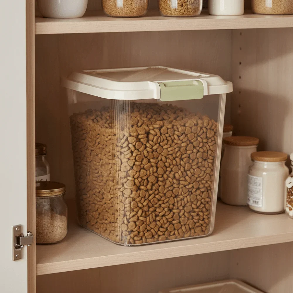 Insect Proof Rice Storage Box with Wheel Moisture Proof Rice Bucket Large Capacity 15/25 KG Pet Food Storage Jar Grain