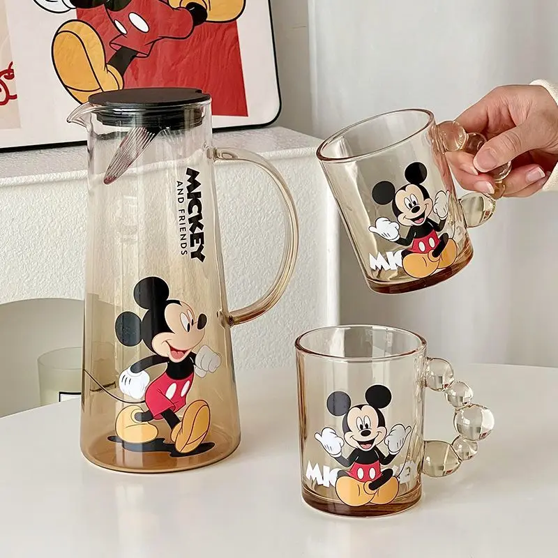 Disney Mickey Cup Set Cartoon Animation Peripheral Home Living Room Tea Cup Cute Kawaii Mug with Handle Creative Gift Wholesale