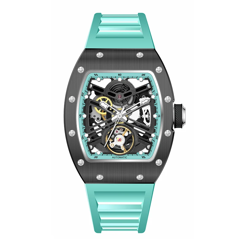 Multifunctional Timing Watch Gift for Business Design Watch Sports Mechanical Wristwatches Luxury Square Automatic Watch