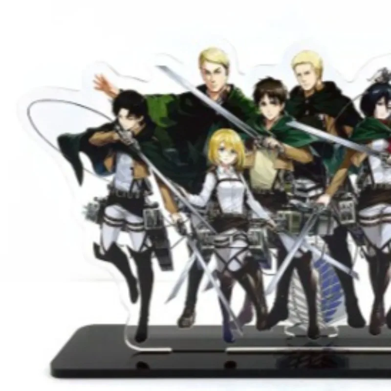 Atak Tytanów Mikasa Eren Armin Levi Figurka Akrylowy Stojak Model Anime Brelok Ozdoba na Biurko Kolekcja Kreskówkowa Zabawki