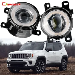 2 X Car Front Fog Light Assembly LED Angel Eye Daytime Running Light DRL H11 For Jeep Renegade BU 2015 2016 2017 2018 2019 2020