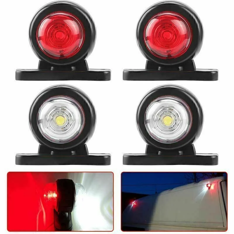2PCS Rubber LED Side Marker Lights Trailer Truck Lorry Camper Outline LED Clearance Lamp 12V24V Car Indicator Tail Light Caravan