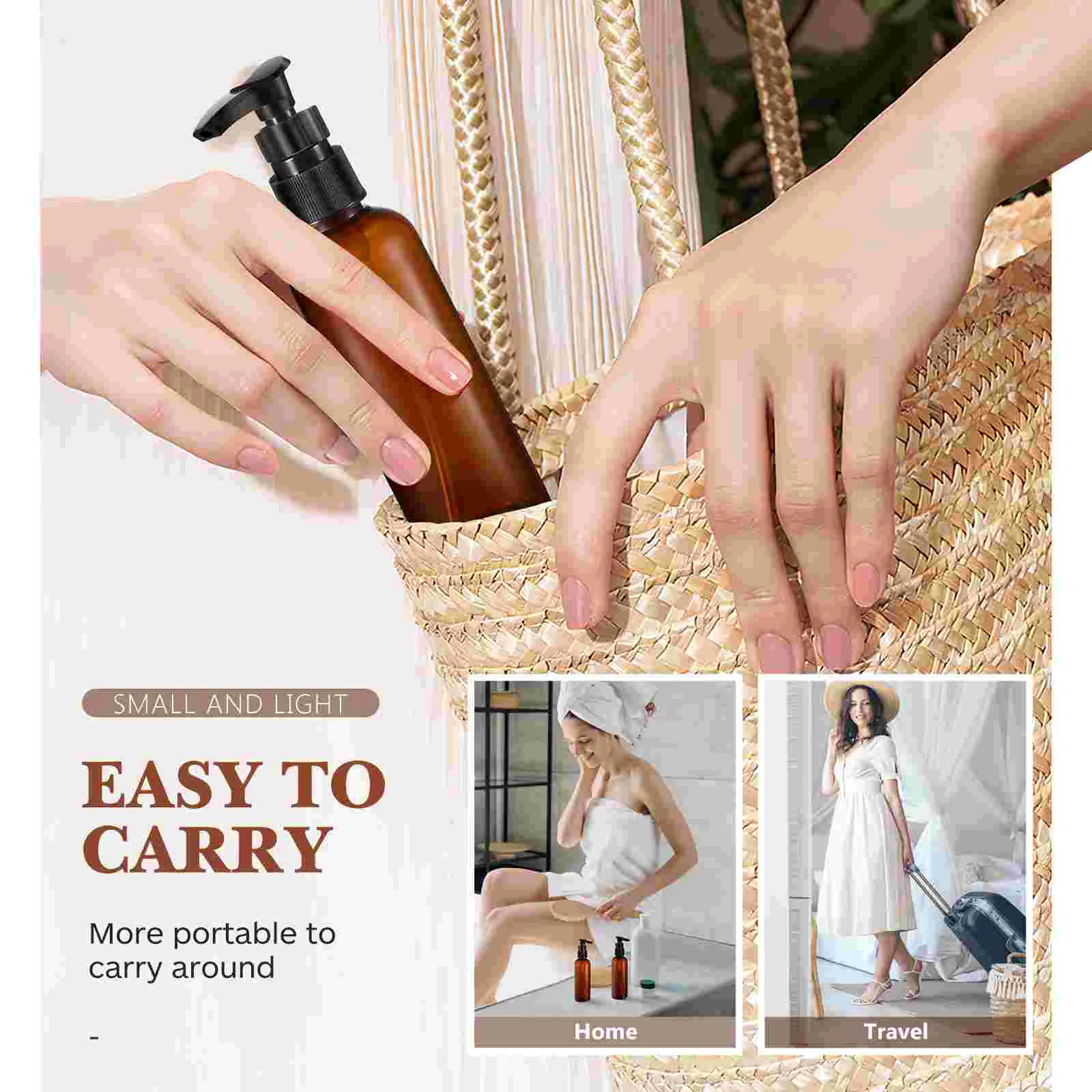 4 Pcs Portable Travel Bottle Hand Soap Dispenser Refillable Shampoo Conditioner Bottles