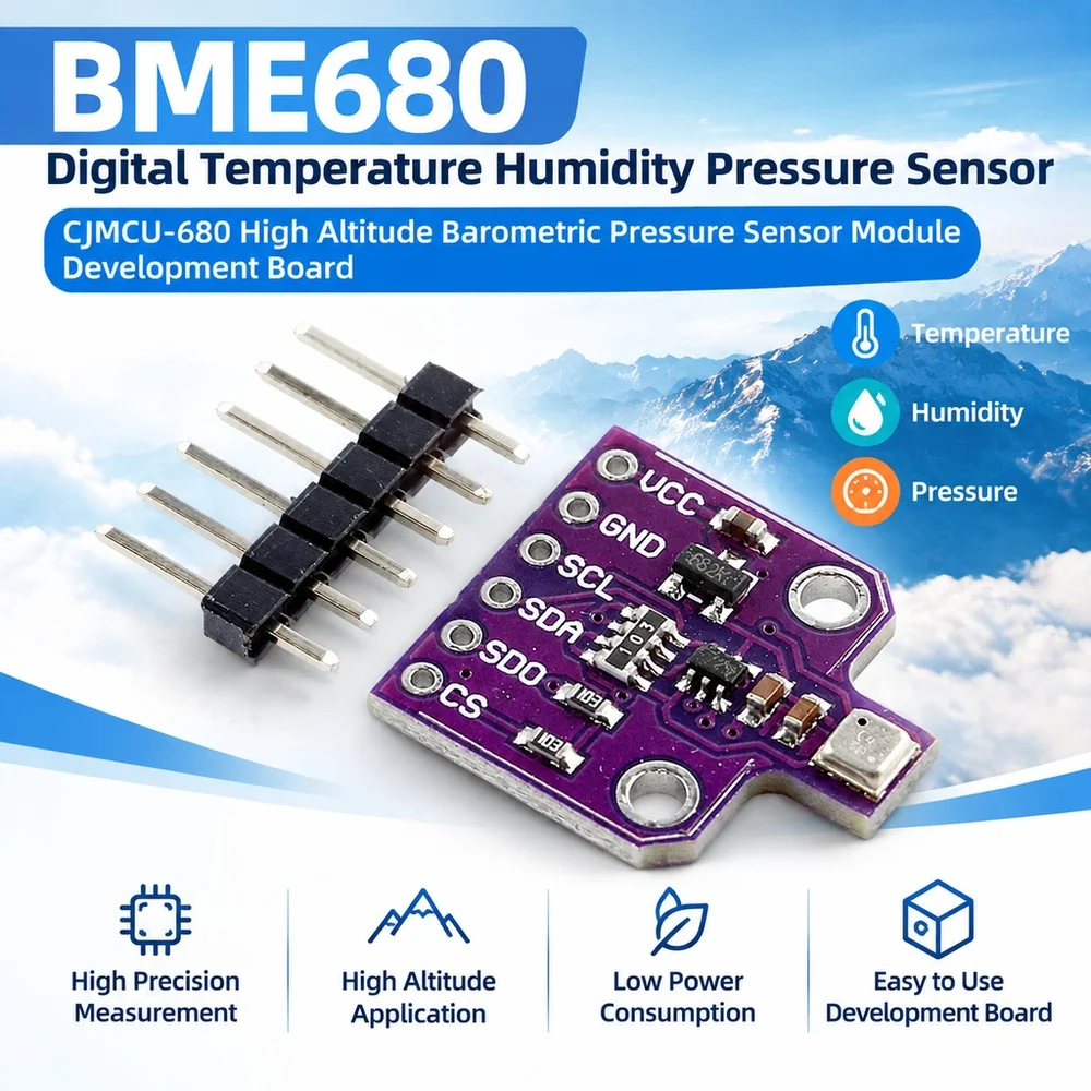 BME680 Digital Temperature Humidity Pressure Sensor CJMCU-680 Sensor Module Development Board High Altitude Barometric Pressure