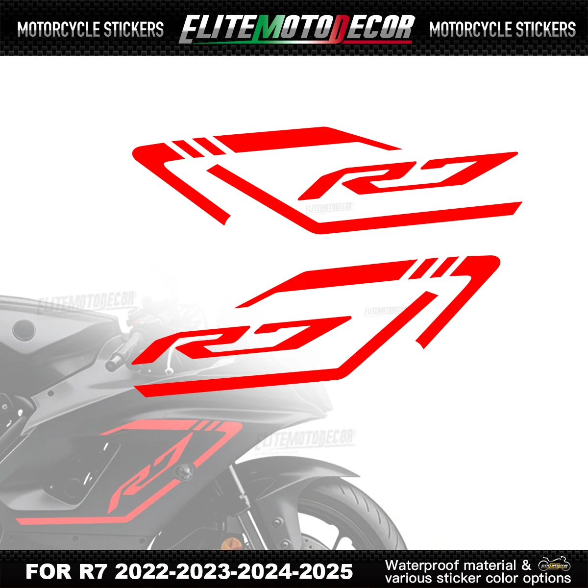 Motorcycle Left Right Side Fairing Stickers For Yamaha YZF-R7 2022-2025 Body Decorative Vinyl Decals