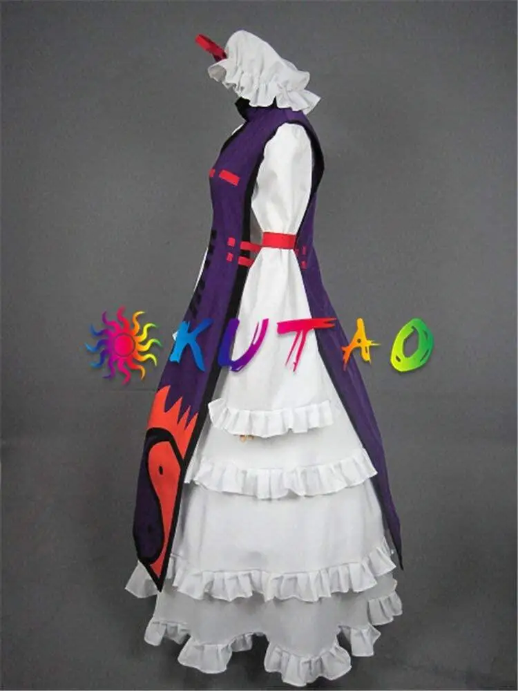 Anime Yakumo Yukari Cosplay Costume Wig Shoes Purple Dress Princess Skirt Woman Sexy Kawaii Halloween Carnival Party Dress Up view 3