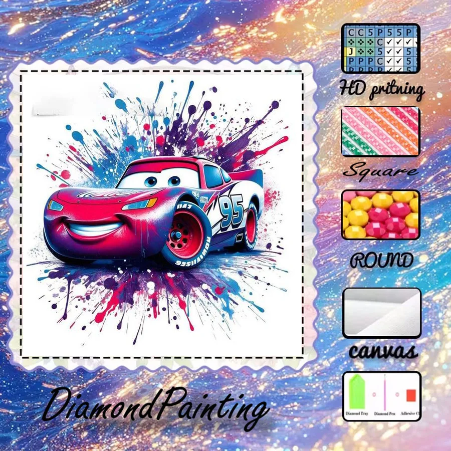 

1 piece - Potdemiel-5D-DIY - Flocking cloth - Special drill - Diamond painting set - Racing, splashing - Diamond art