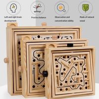 Creativity Wooden Labyrinth Puzzle Toy Intelligence Balance With Steel Ball Ball Maze Toy Memory Brain Puzzle Games for Elderly