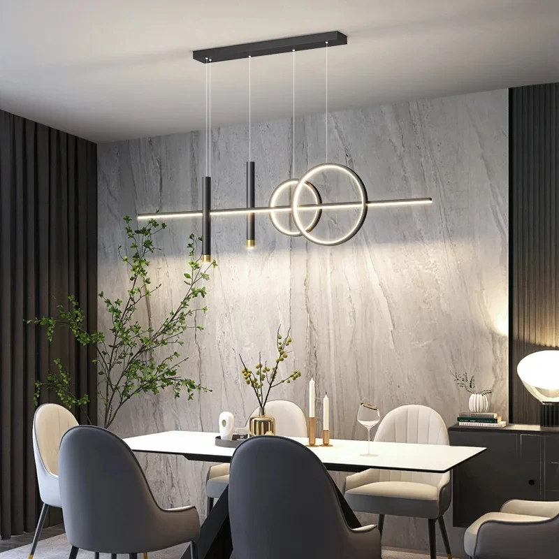 

Modern Dining Room Pendant Lamp Nordic LED Ceiling Chandelier Light Luxury Minimalist Restaurant Tables Bar Counter Hanging Lamp
