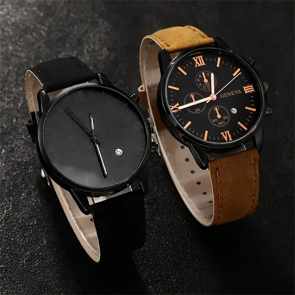2 pieces of fashionable quartz watch for men and women, suitable for women to wear