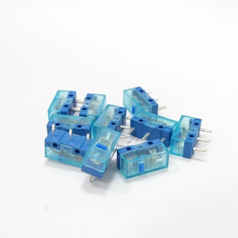 4Pcs New HUANO Blue Transparent Shell Mouse Micro Mouse Button 3Pin 0.74N