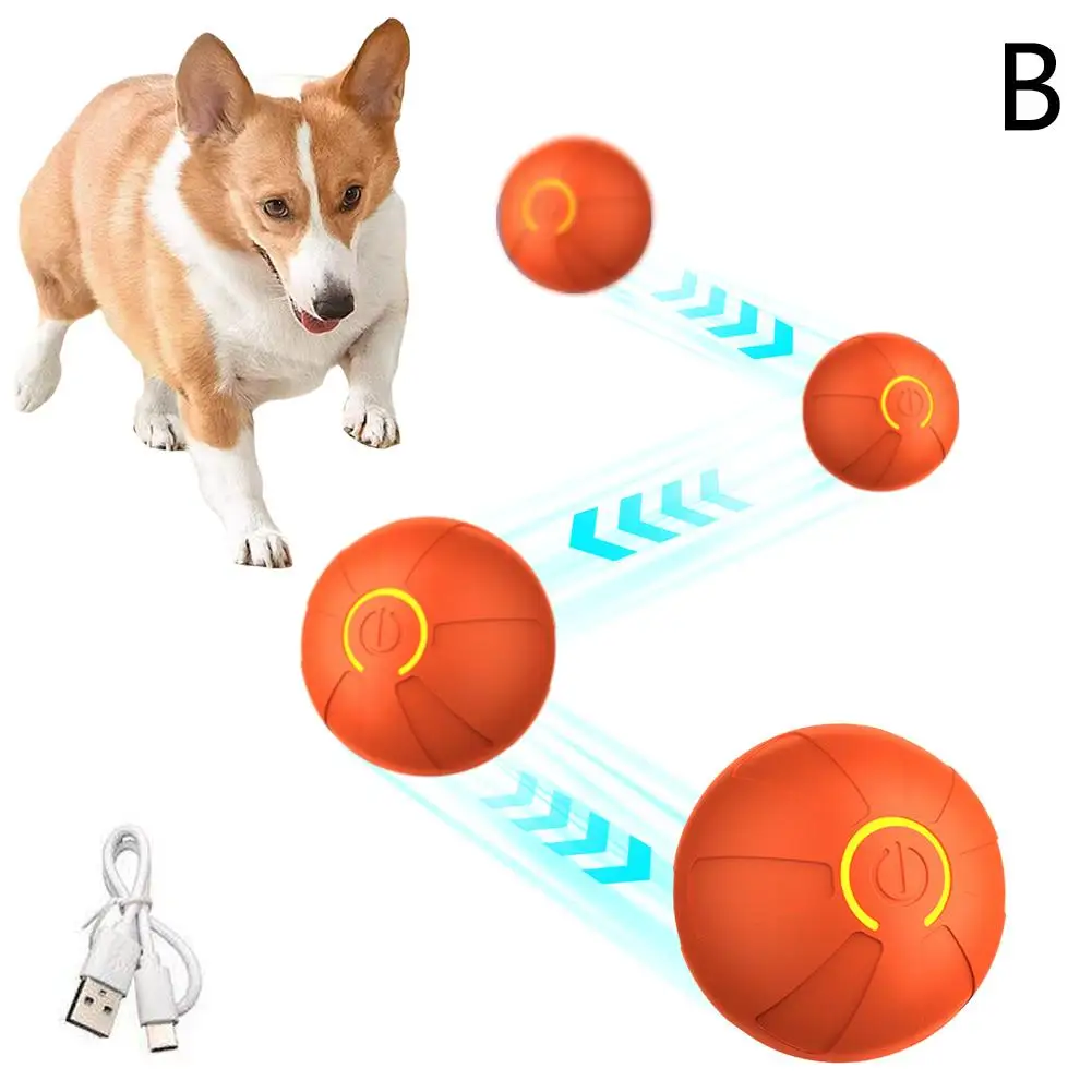 كرة متحركة متحركة تلقائية USB للكلاب ، ألعاب حيوانات أليفة تفاعلية إلكترونية ، حقيبة لعبة قطط لحمام السباحة ، مستلزمات ، D6L1